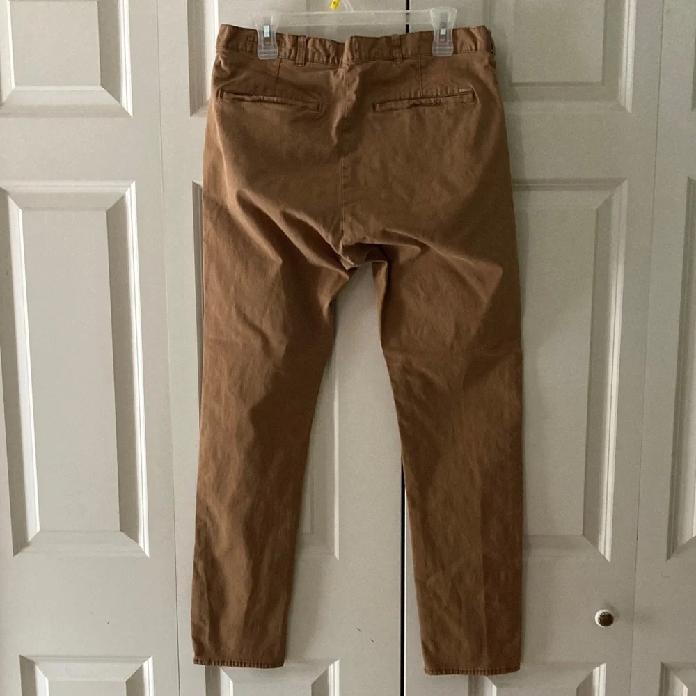 Pac Sun mens pants 34/30 tan khaki 4 pocket skinny straight leg cotton spandex